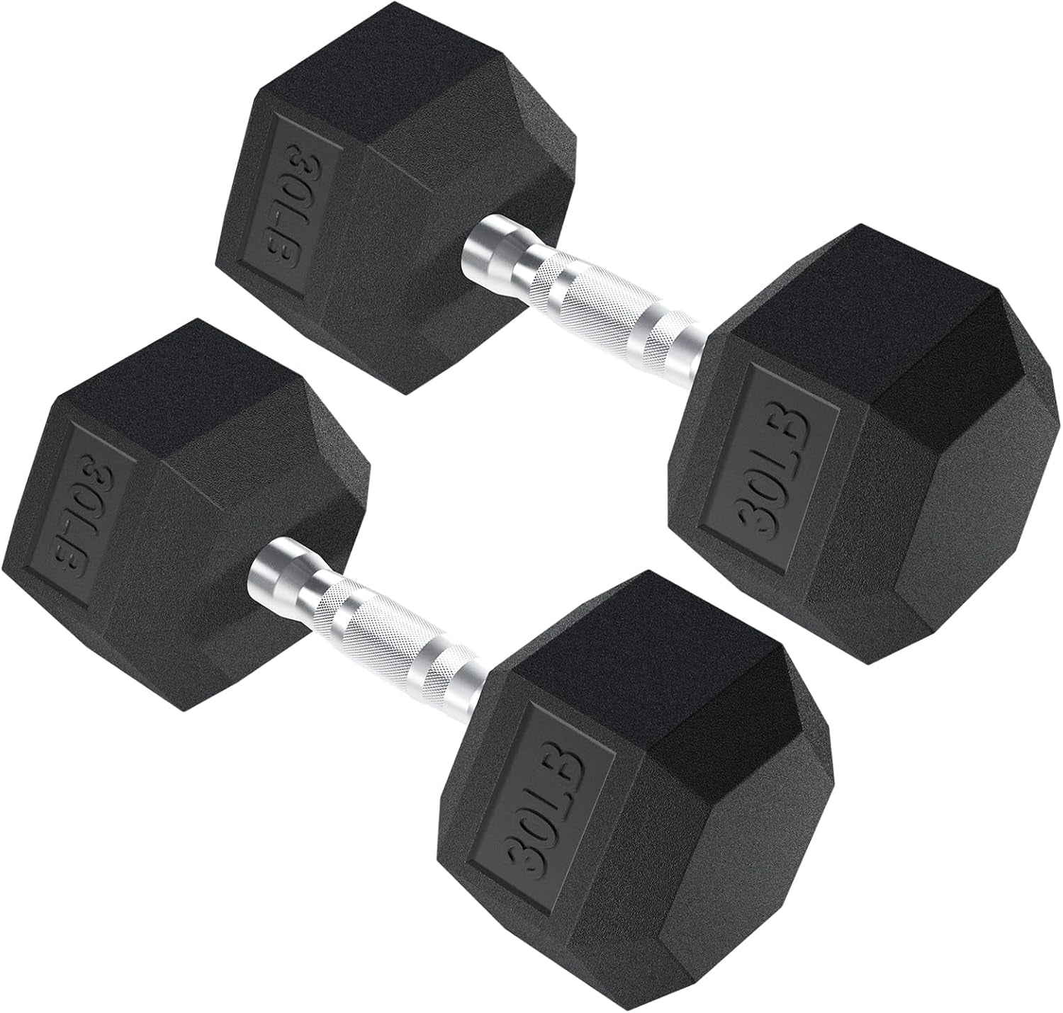 HEX Dumbbell Set 2.5-125Lb, Rubber Encased Home Gym Dumbbells, Exercise & Fitness Weights Dumbbells for Women & Men, Hand Weight for Strength Training