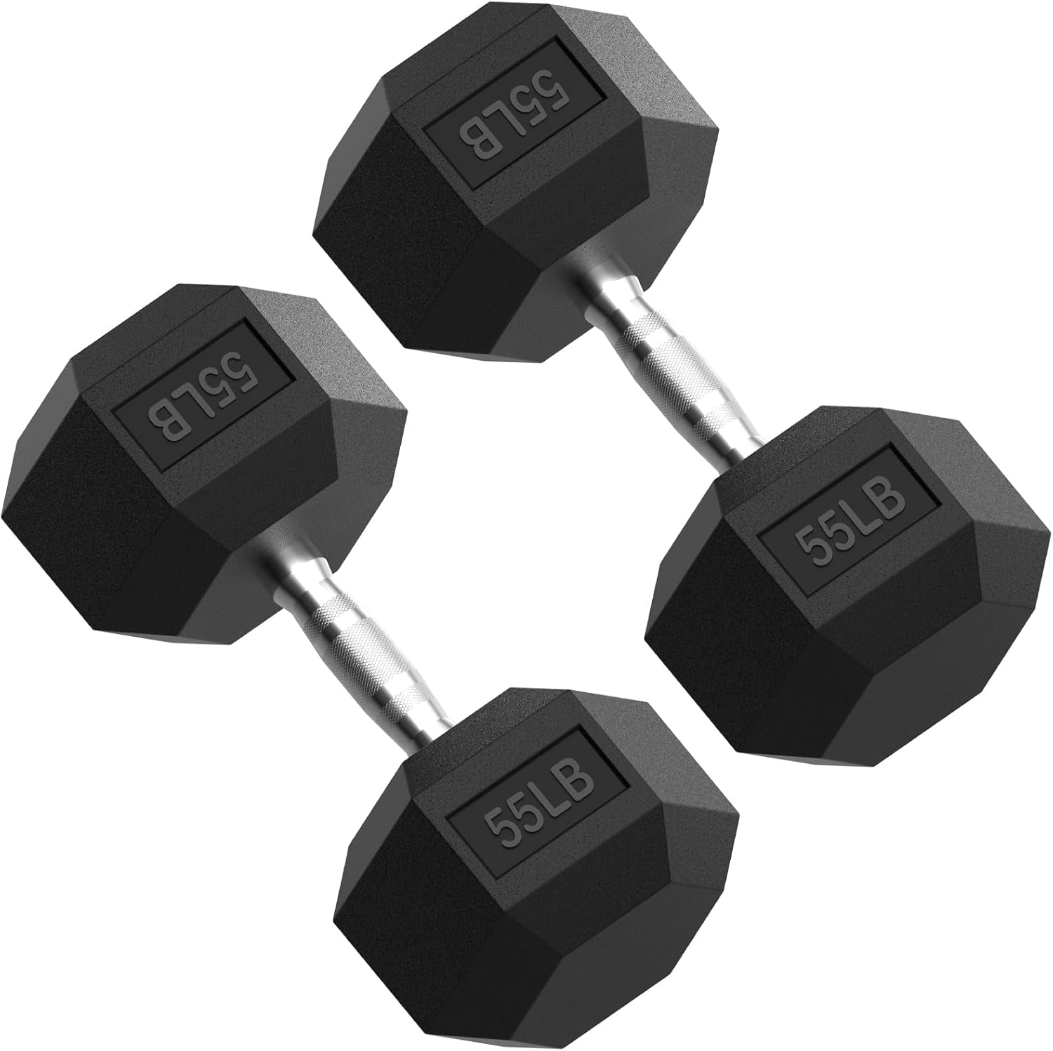 HEX Dumbbell Set 2.5-125Lb, Rubber Encased Home Gym Dumbbells, Exercise & Fitness Weights Dumbbells for Women & Men, Hand Weight for Strength Training