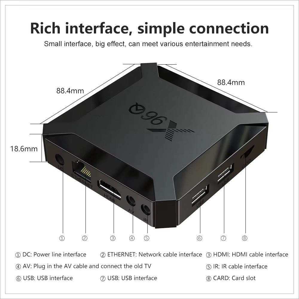 Hot Q Android 10.0 Fast Smart TV BOX 2GB 16GB Allwinner H313 Quad Core 4K 2.4G Wifi Set Top Box 1G8G Media Player