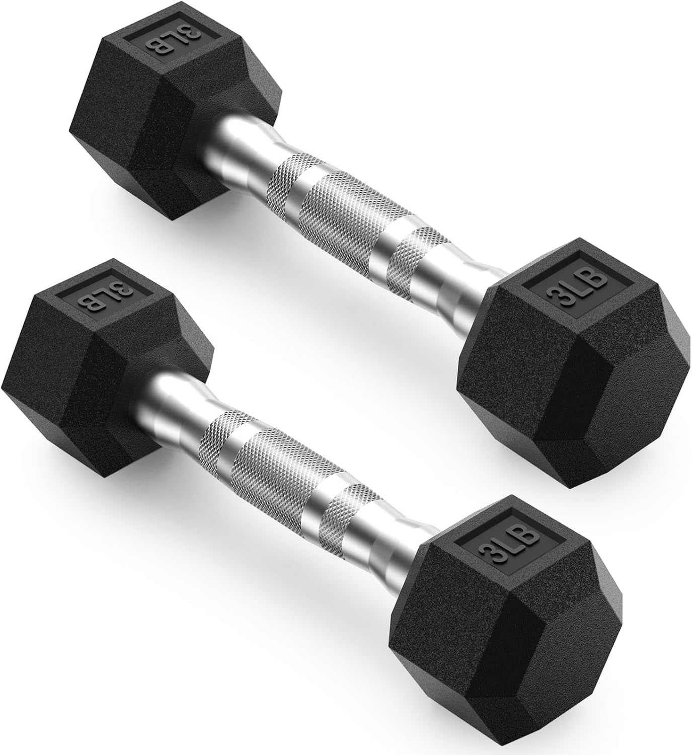 HEX Dumbbell Set 2.5-125Lb, Rubber Encased Home Gym Dumbbells, Exercise & Fitness Weights Dumbbells for Women & Men, Hand Weight for Strength Training