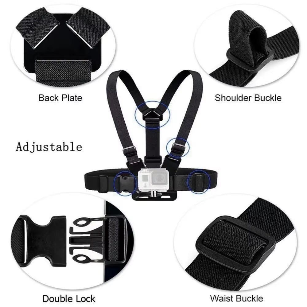 Chest Strap Phone Mount for Iphone Smart Phone Belt Body Harness Holder for Gopro Hero 13 12 11 10 9 Insta360 Dji Action Camera