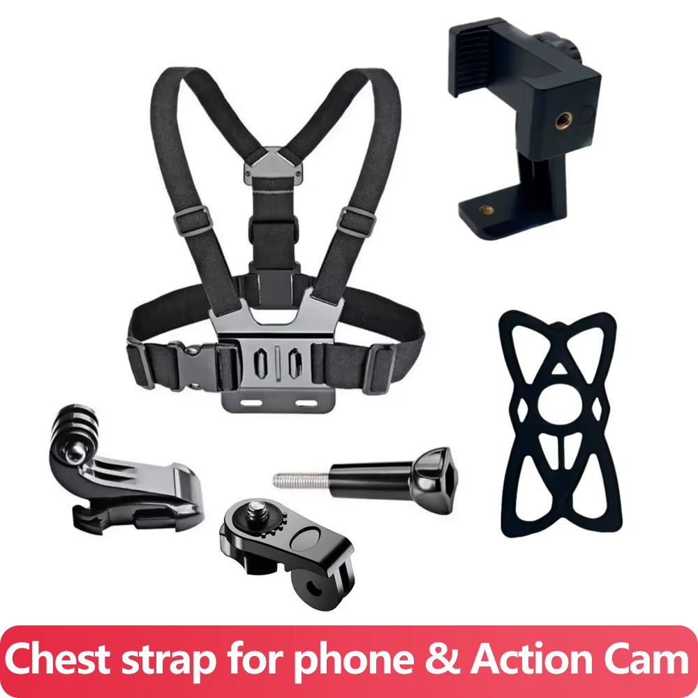 Chest Strap Phone Mount for Iphone Smart Phone Belt Body Harness Holder for Gopro Hero 13 12 11 10 9 Insta360 Dji Action Camera