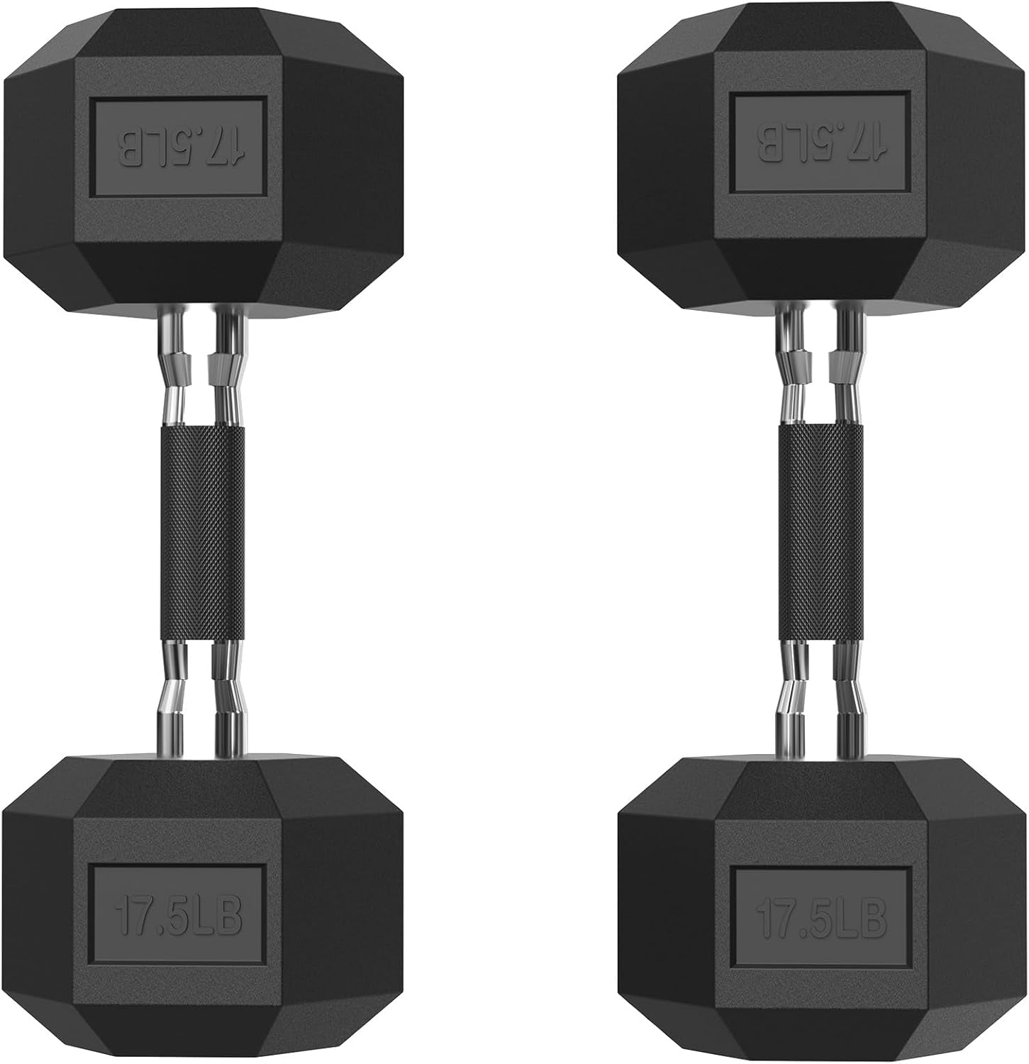 HEX Dumbbell Set 2.5-125Lb, Rubber Encased Home Gym Dumbbells, Exercise & Fitness Weights Dumbbells for Women & Men, Hand Weight for Strength Training