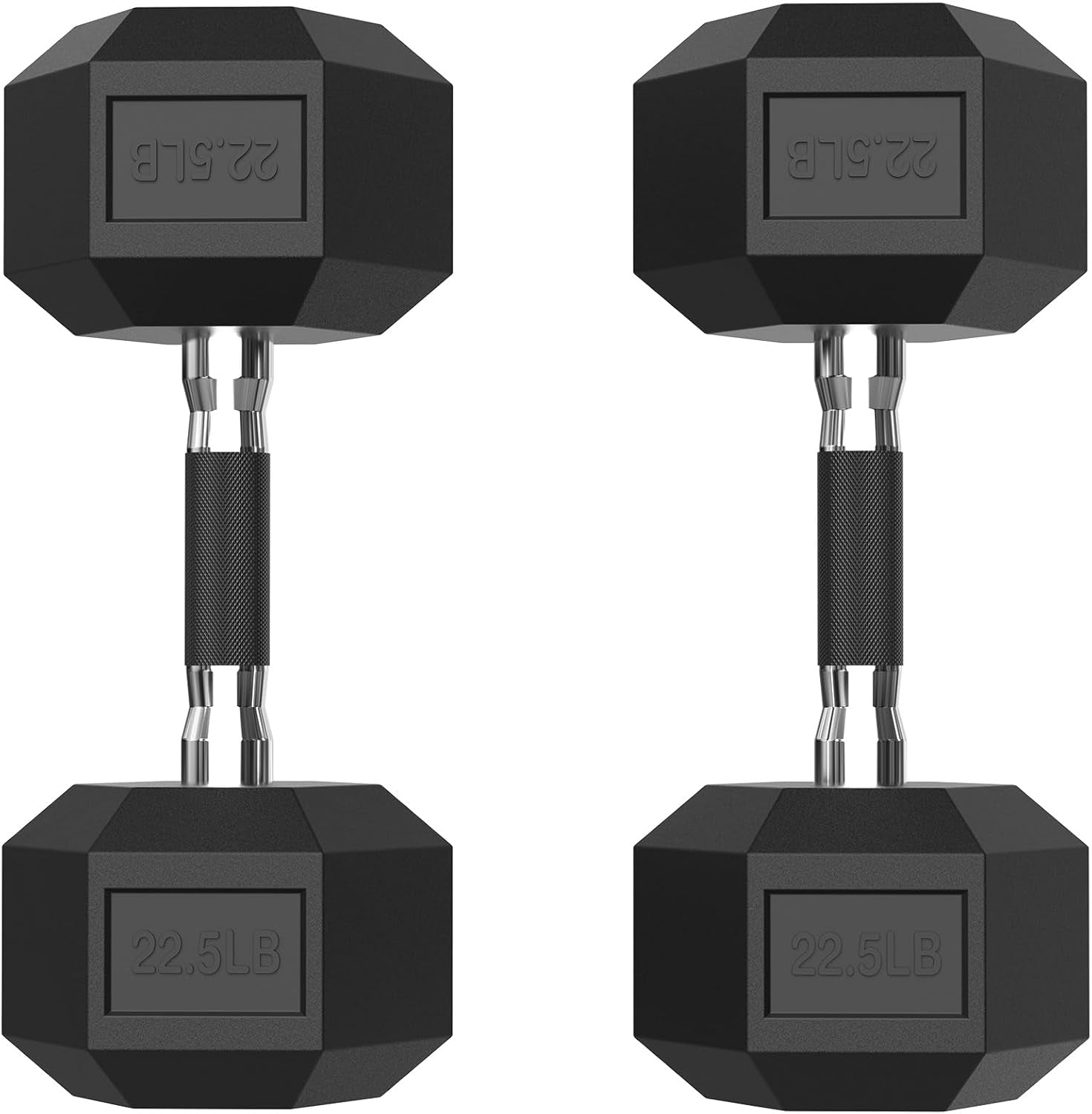 HEX Dumbbell Set 2.5-125Lb, Rubber Encased Home Gym Dumbbells, Exercise & Fitness Weights Dumbbells for Women & Men, Hand Weight for Strength Training
