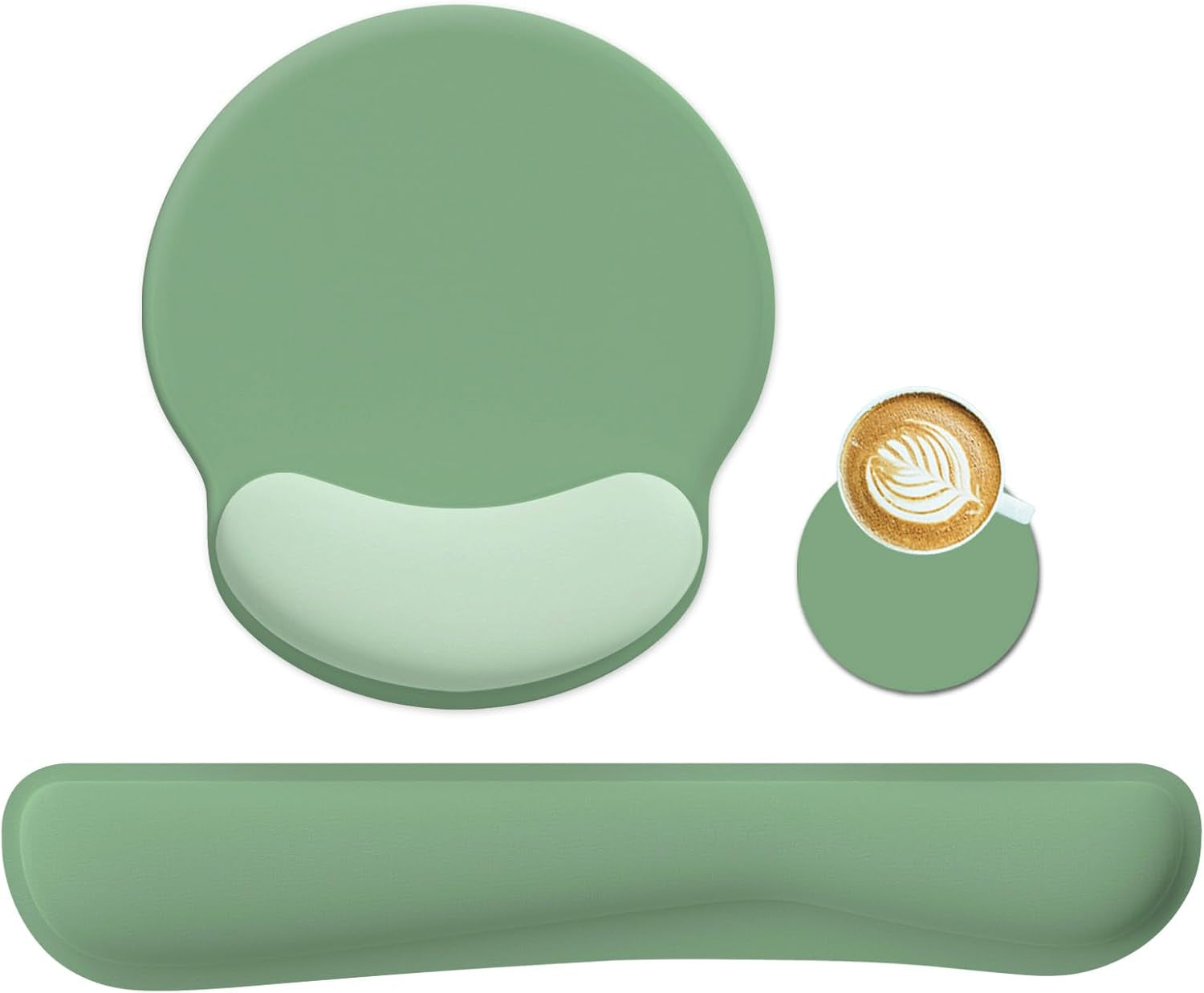 Ergonomic Keyboard Mouse Pad Wrist Rest Support Set for Laptop/Computer/Desktop,Memory Foam Hand Rest Wrist Cushion for Gaming/Office,Lightweight Comfortable & Pain Relief (Greyish White)