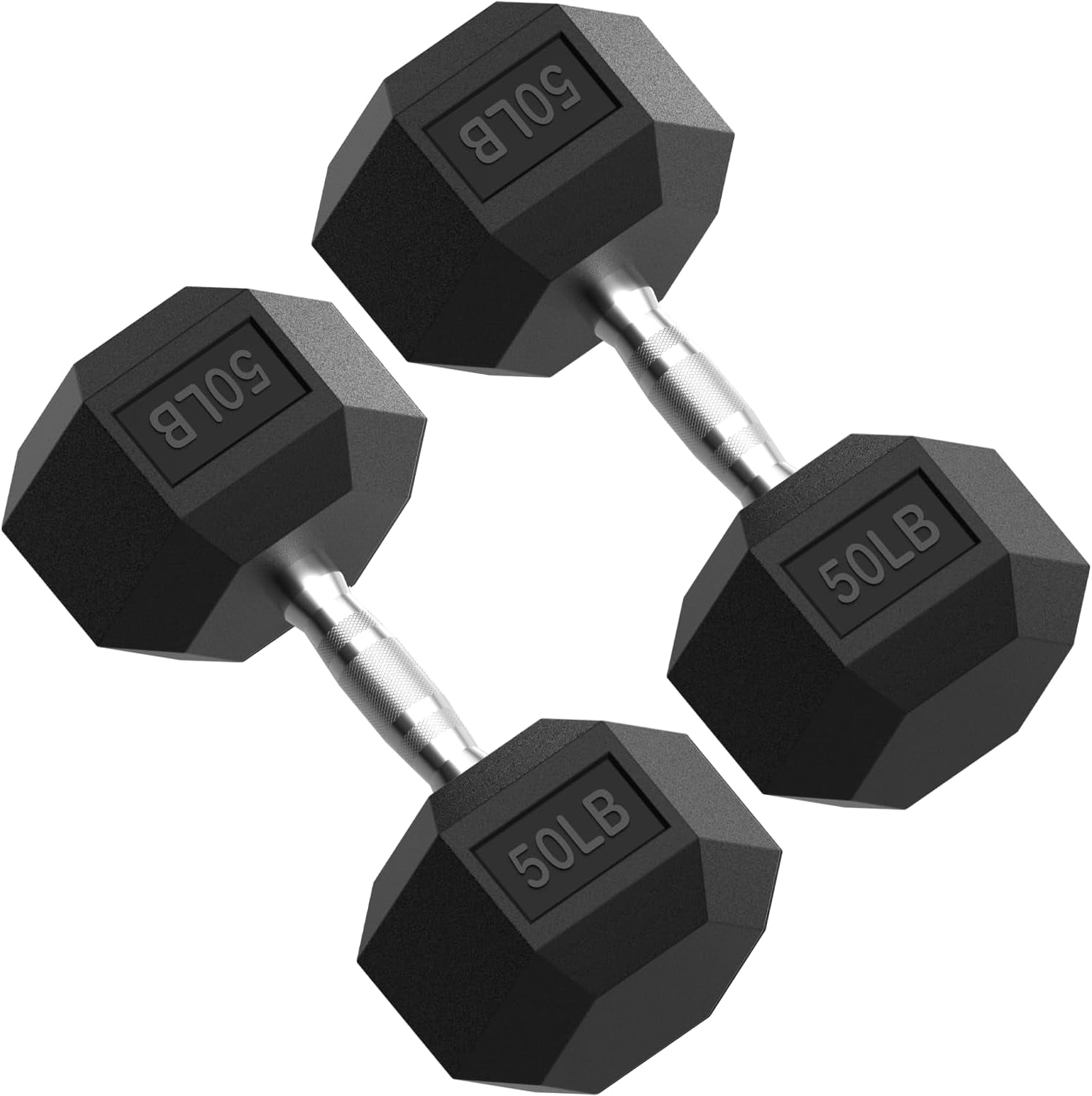 HEX Dumbbell Set 2.5-125Lb, Rubber Encased Home Gym Dumbbells, Exercise & Fitness Weights Dumbbells for Women & Men, Hand Weight for Strength Training