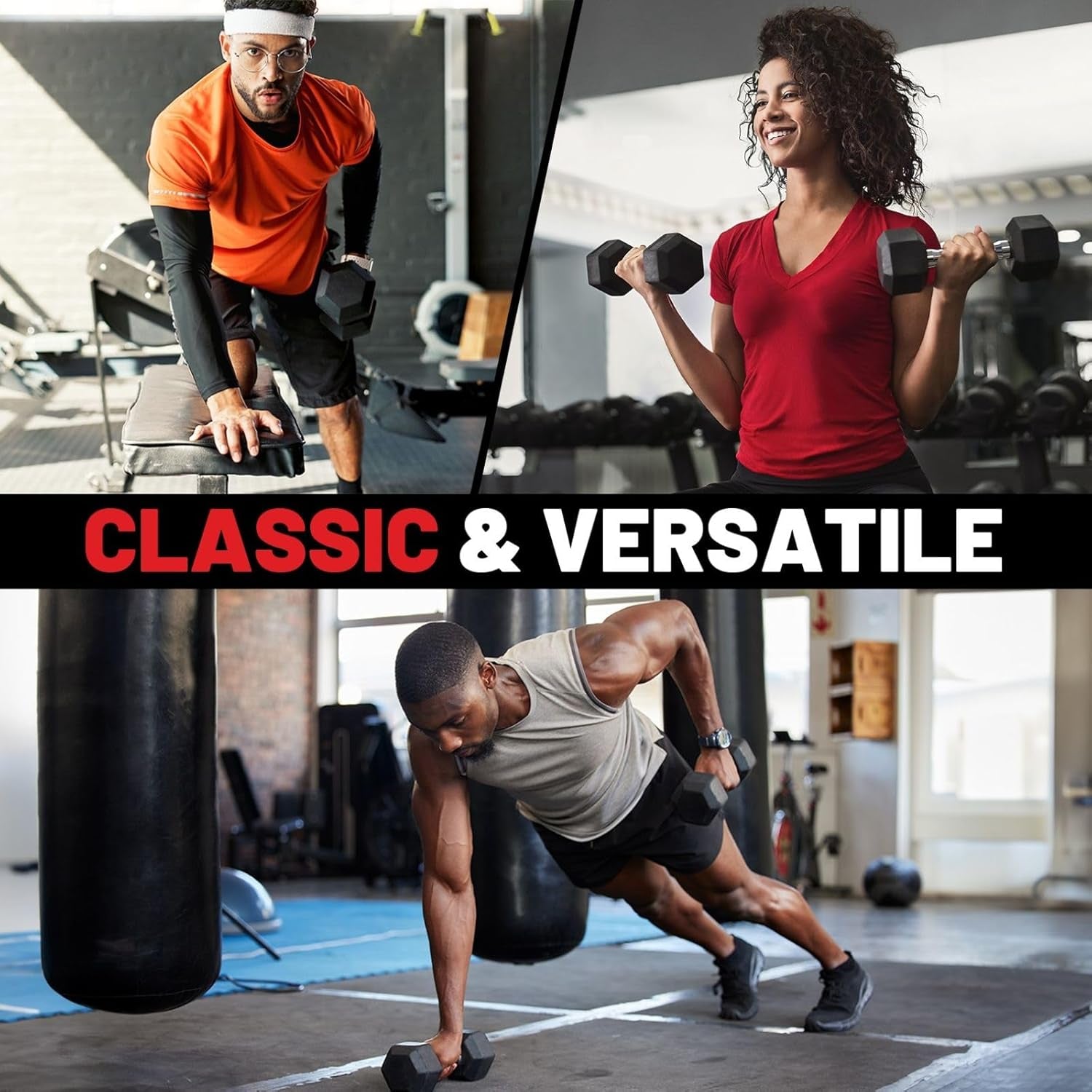 HEX Dumbbell Set 2.5-125Lb, Rubber Encased Home Gym Dumbbells, Exercise & Fitness Weights Dumbbells for Women & Men, Hand Weight for Strength Training