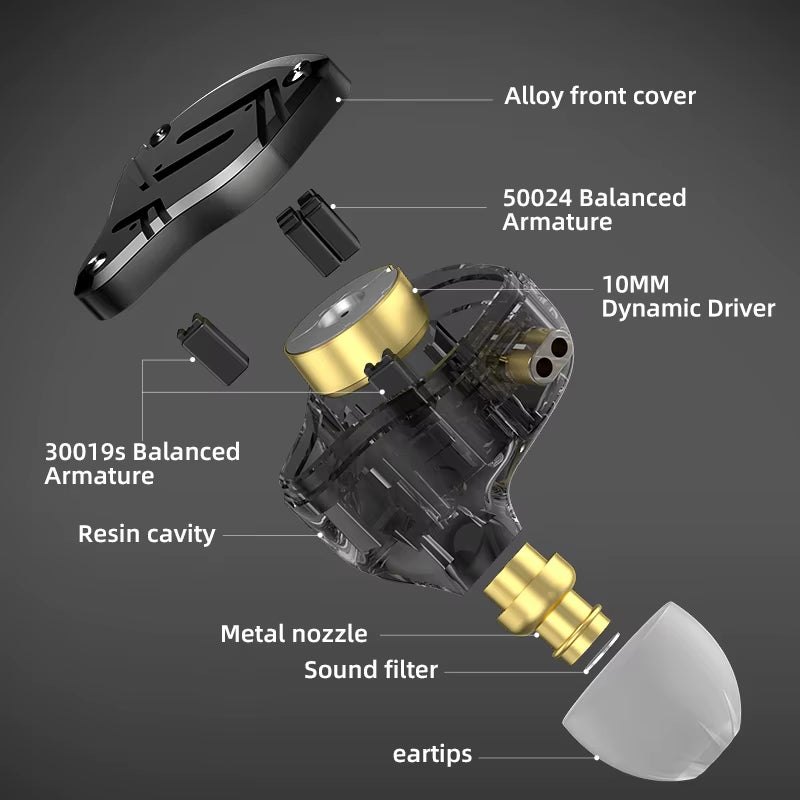 ZS10 PRO X HIFI Bass Metal Hybrid In-Ear Earphone Sport Noise Cancelling Headset Earbuds  ZSN PRO AS16 PRO AS12 ZSX ZEX