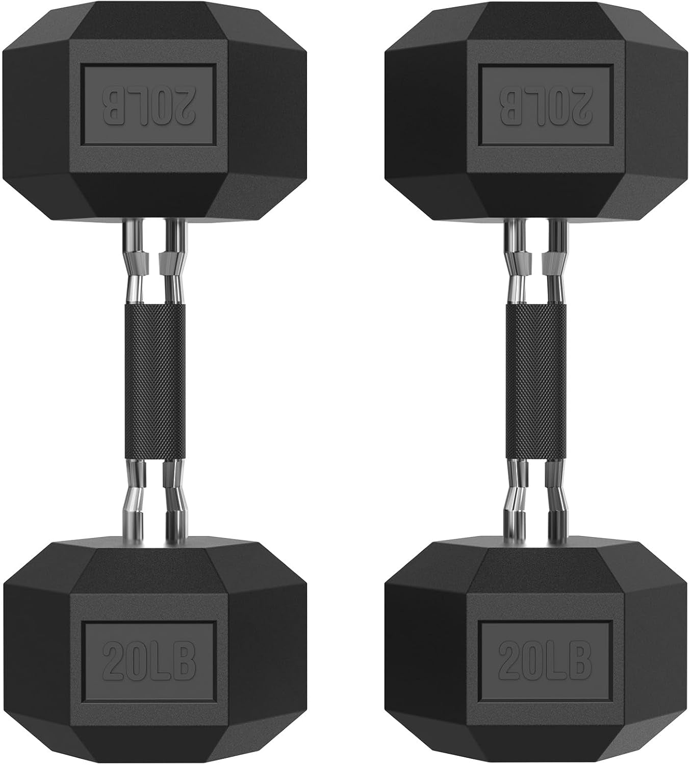 HEX Dumbbell Set 2.5-125Lb, Rubber Encased Home Gym Dumbbells, Exercise & Fitness Weights Dumbbells for Women & Men, Hand Weight for Strength Training