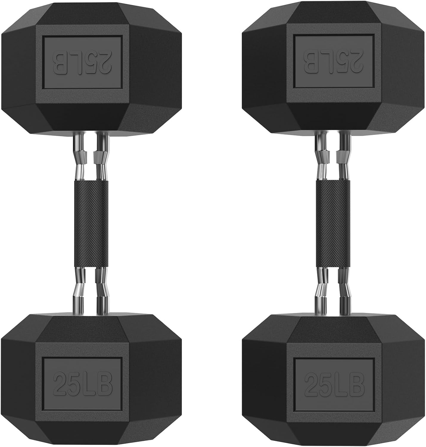 HEX Dumbbell Set 2.5-125Lb, Rubber Encased Home Gym Dumbbells, Exercise & Fitness Weights Dumbbells for Women & Men, Hand Weight for Strength Training