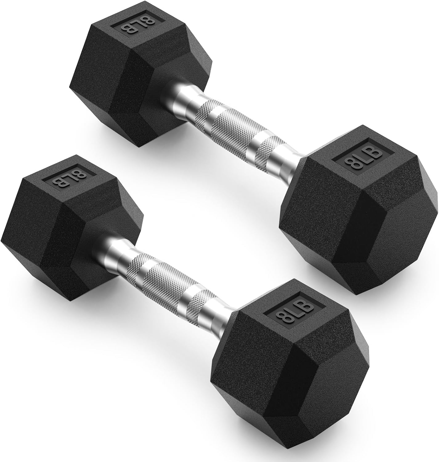 HEX Dumbbell Set 2.5-125Lb, Rubber Encased Home Gym Dumbbells, Exercise & Fitness Weights Dumbbells for Women & Men, Hand Weight for Strength Training