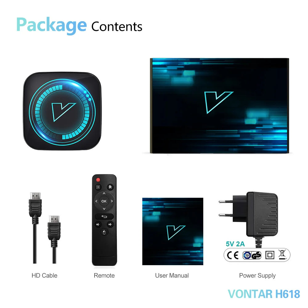 H618 Smart TV Box Android 12 Allwinner Quad Core Cortex A53 Support 8K Video Wifi Google Voice Media Player Set Top Box