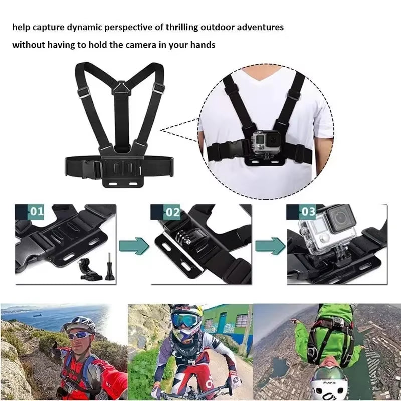 Chest Strap Phone Mount for Iphone Smart Phone Belt Body Harness Holder for Gopro Hero 13 12 11 10 9 Insta360 Dji Action Camera