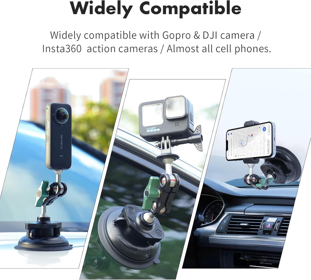 S1 Powerful Sports Camera Suction Cup Car Mount for Gopro Hero 13/12/11/10/9/