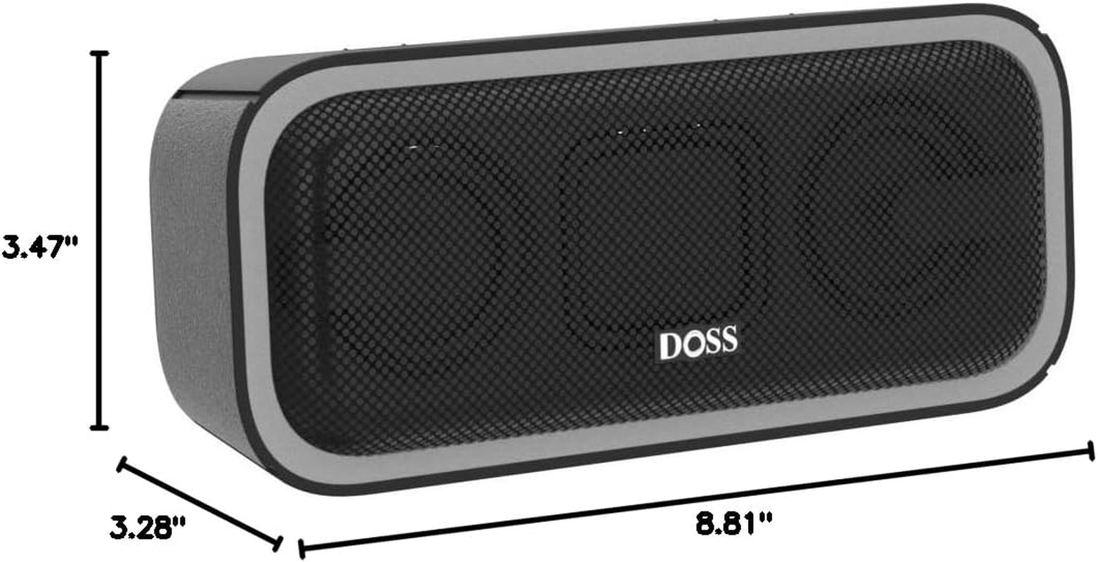 Soundbox Pro+ Bluetooth Speaker, Immersive 24W Stereo Sound with Booming Bass, IPX6 Waterproof, 15H Playtime, Mixed Colors Lights, Wireless for Backyard, Hiking, Garage, Party-Black