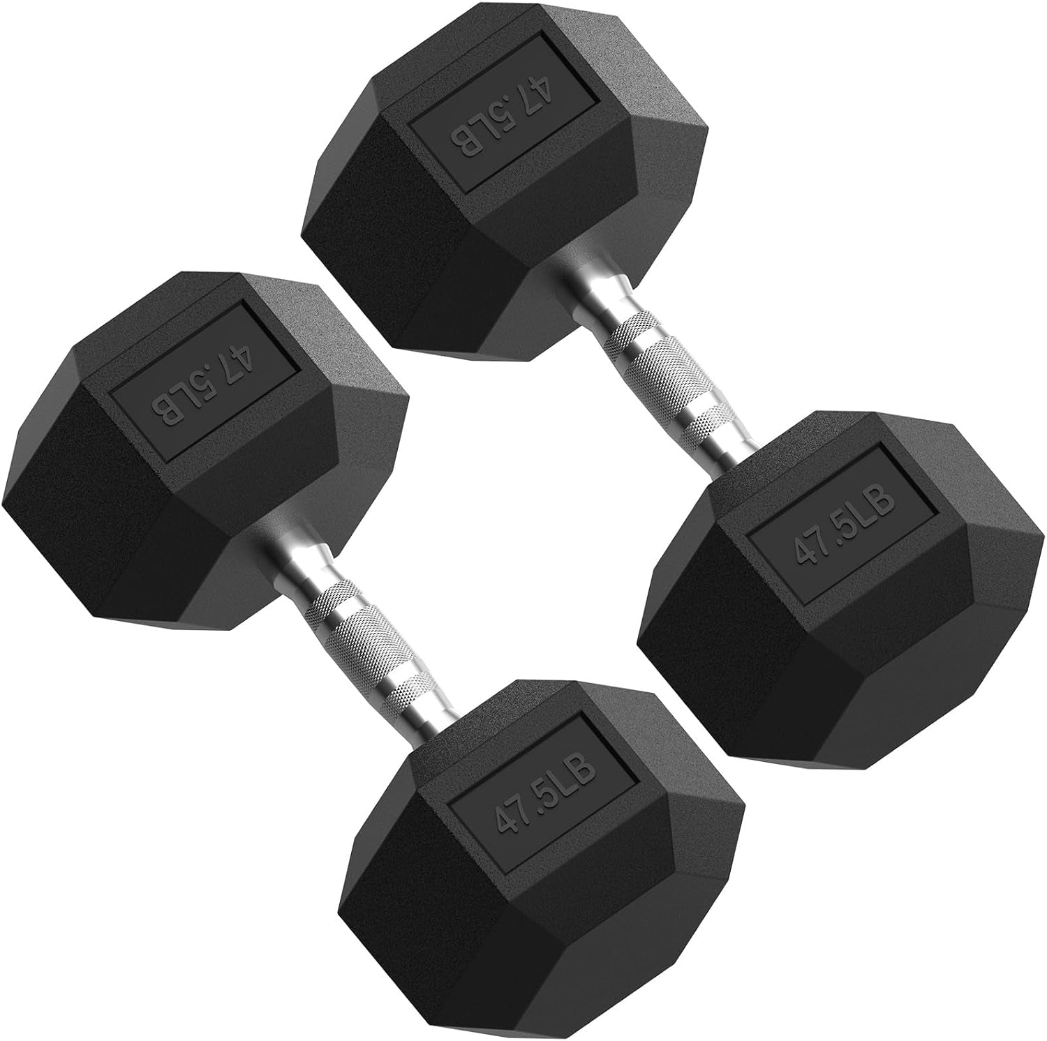 HEX Dumbbell Set 2.5-125Lb, Rubber Encased Home Gym Dumbbells, Exercise & Fitness Weights Dumbbells for Women & Men, Hand Weight for Strength Training