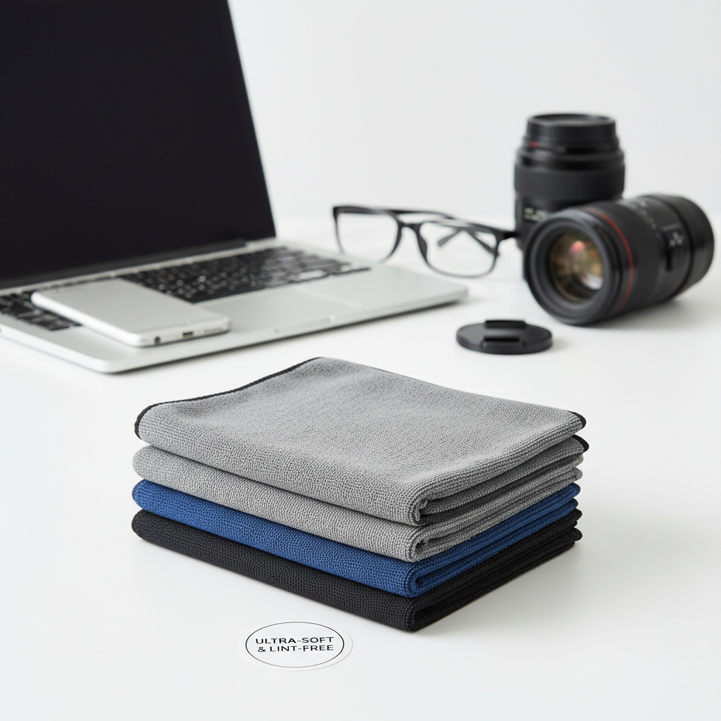 Microfiber Cleaning Cloths 6-Pack - Lint-Free Screen Cleaner for Phone, Laptop, TV, Glasses, Camera