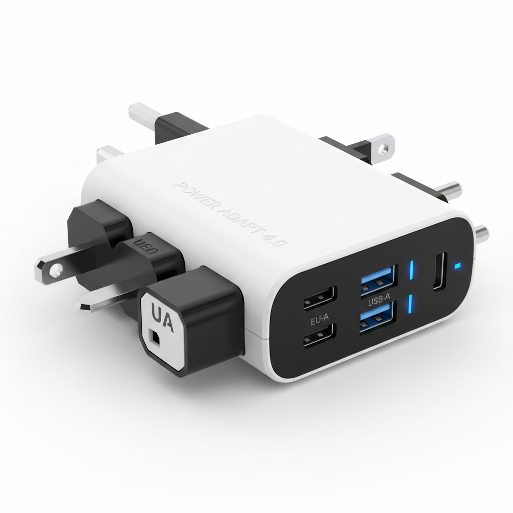 Universal Travel Adapter - All-in-One International Power Adapter with 4 USB Ports for 150+ Countries