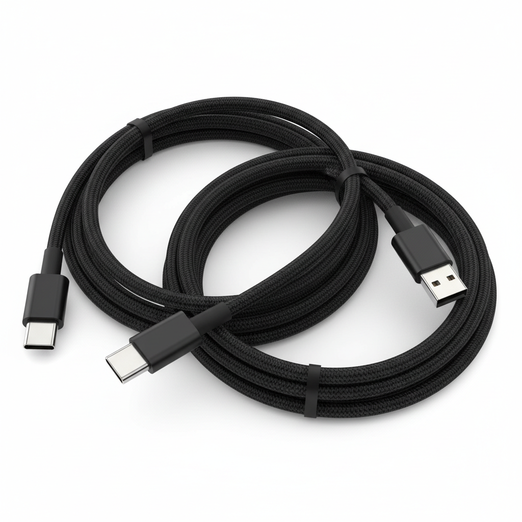 USB-C Fast Charging Cable 3-Pack - 6.6ft Braided Nylon Type C Charger for Samsung, Google Pixel, iPad