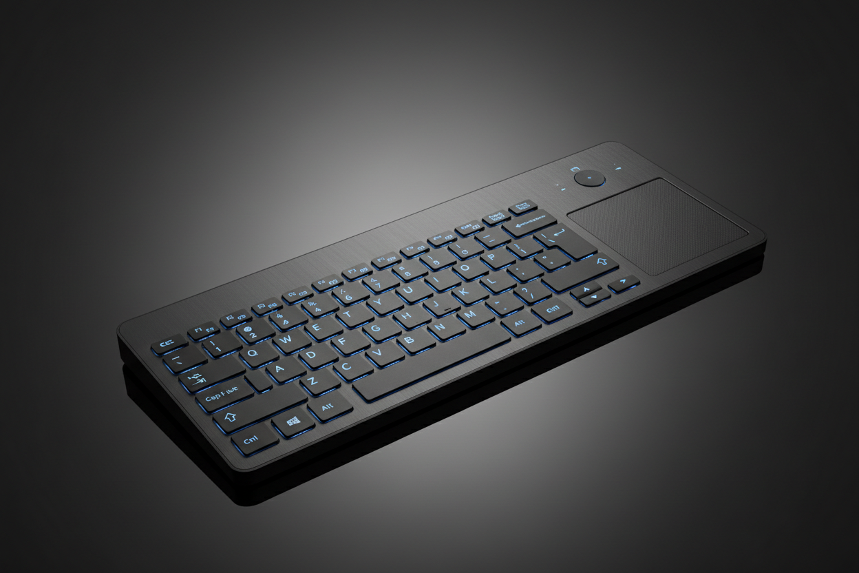 Wireless Mini Keyboard with Touchpad - Backlit 2.4GHz for Smart TV, TV Box, PC - Rechargeable